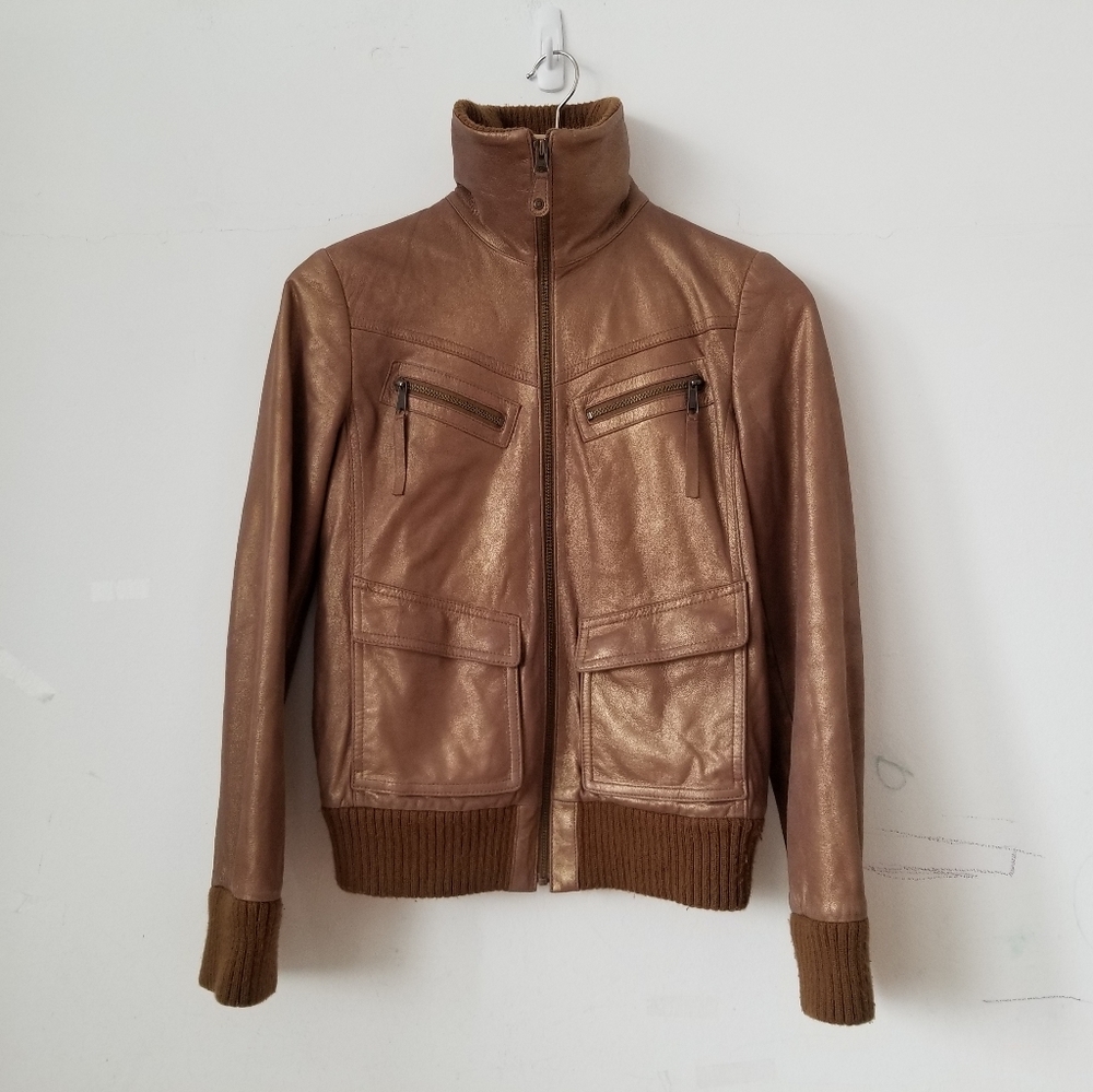 Mango leather jacket, XS 🤎